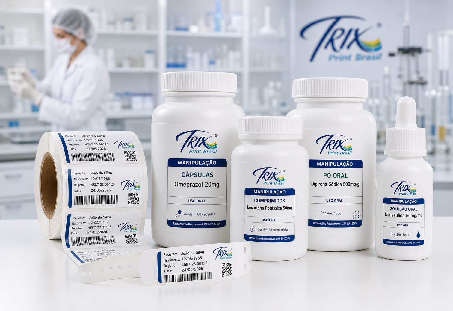 Rótulos para farmácias de manipulação e laboratórios